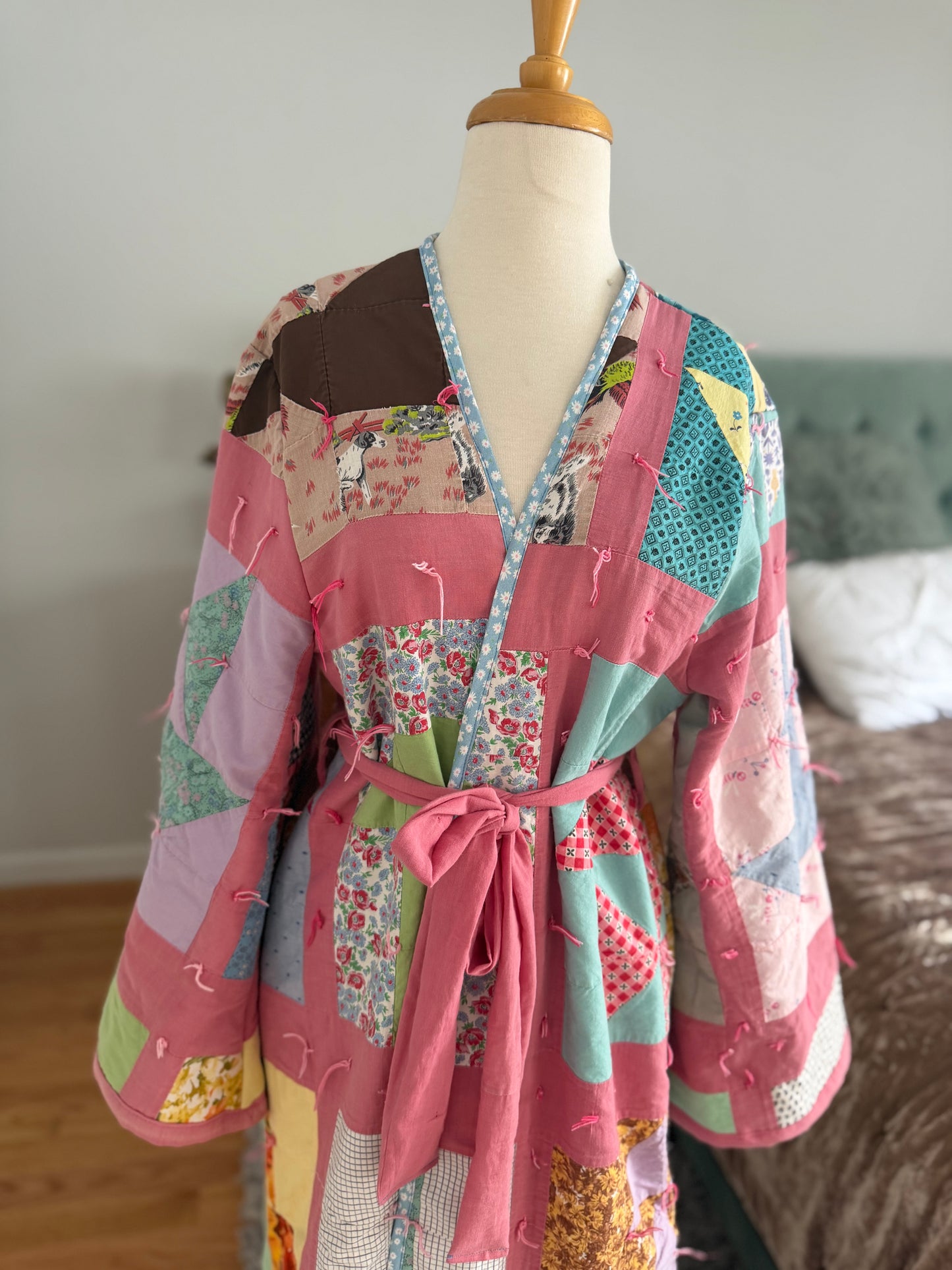 Handmade made quilted long coat
