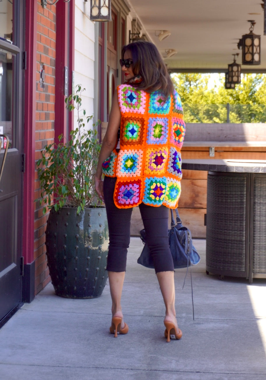 Granny crochet vest