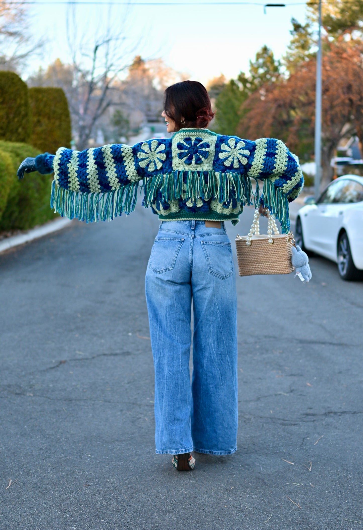 The fringed Daisy cardigan (color request)