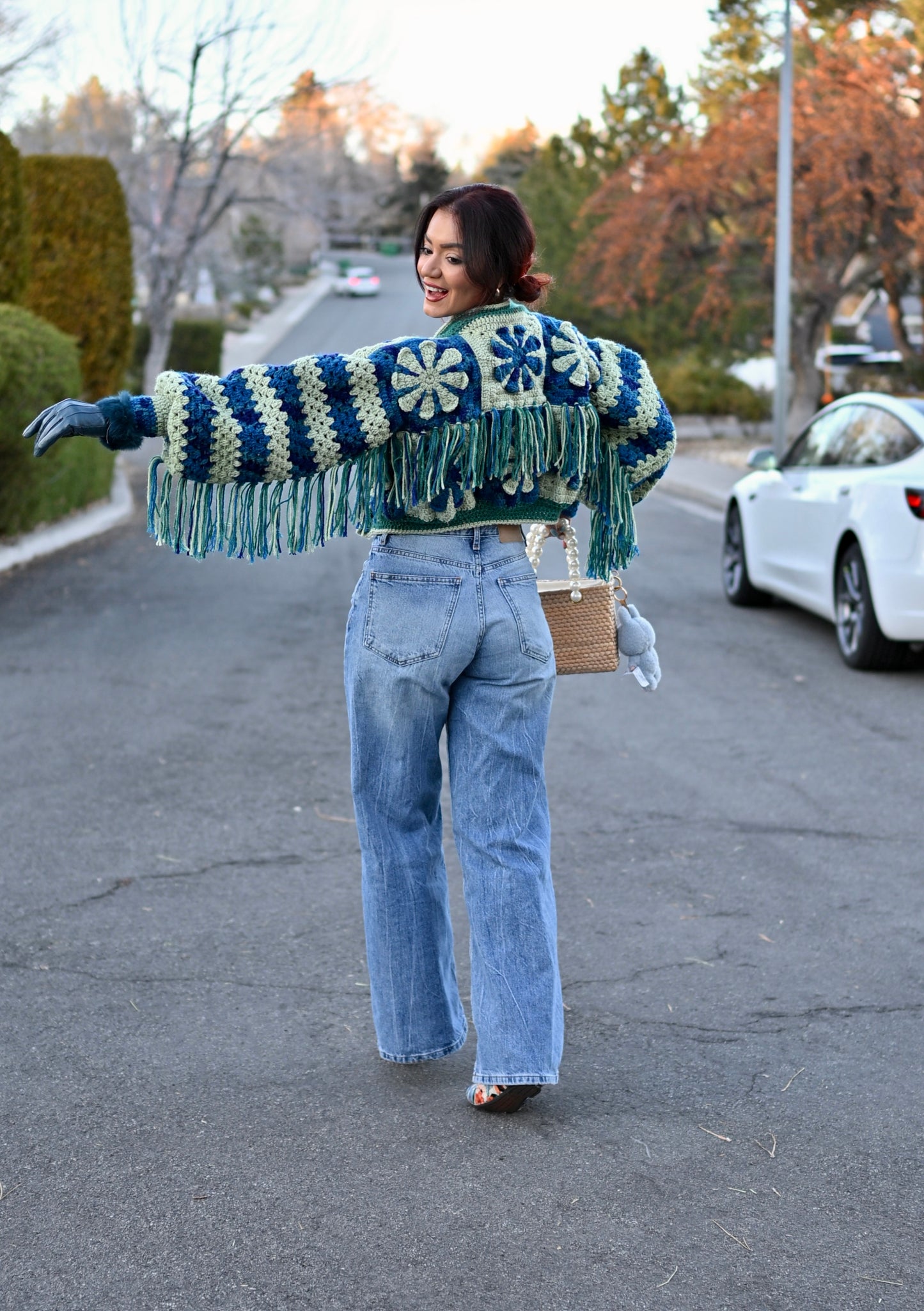 The fringed Daisy cardigan (color request)
