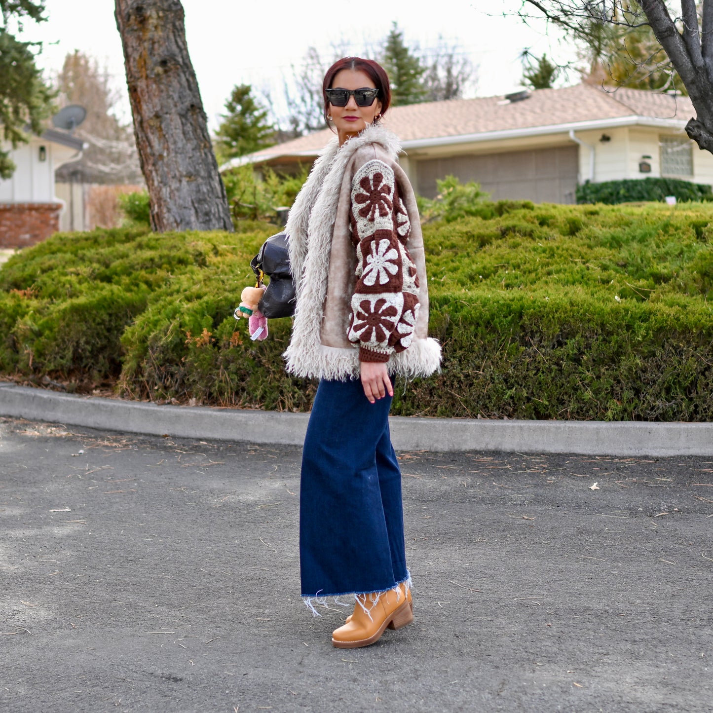 Daisy crochet penny lane upcycled  coat