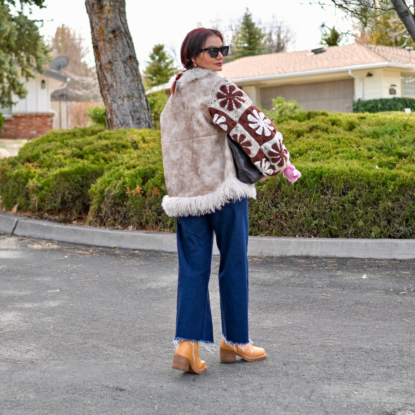 Daisy crochet penny lane upcycled  coat