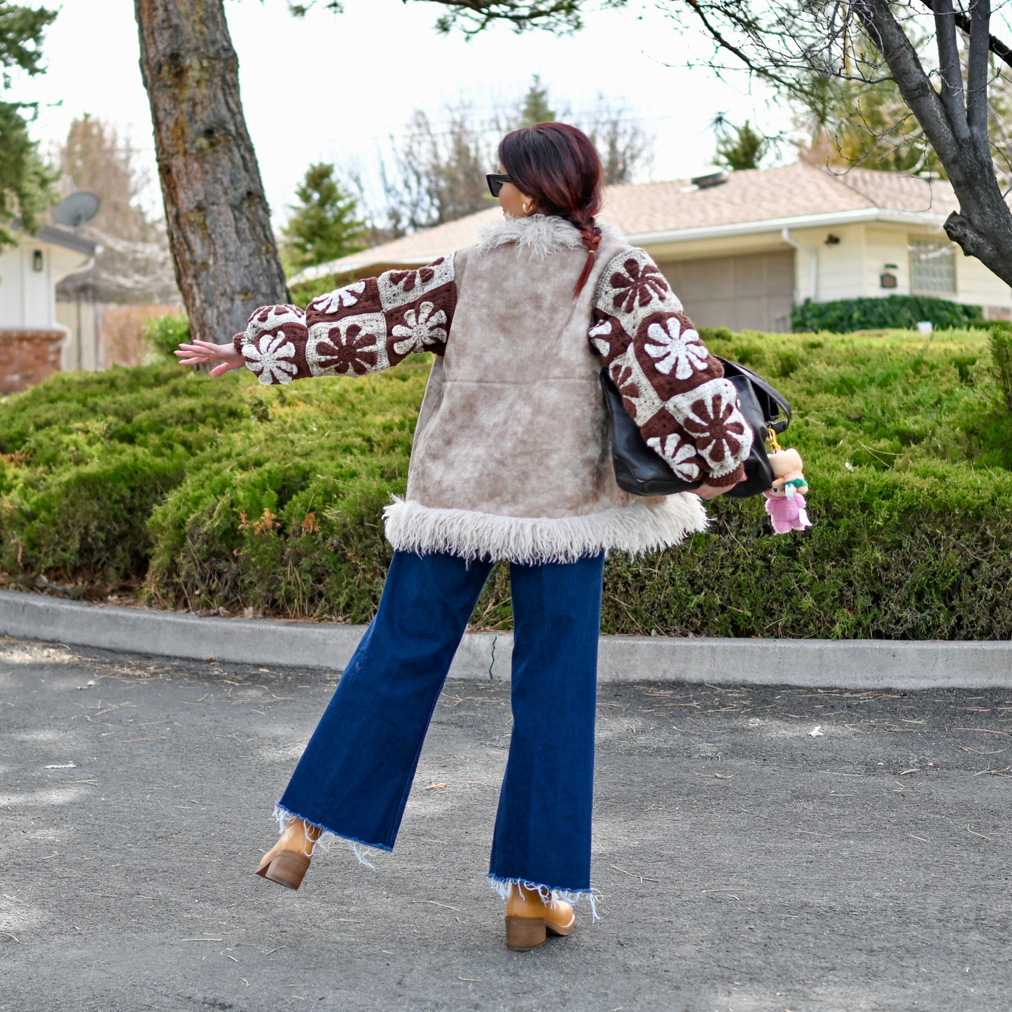 Daisy crochet penny lane upcycled  coat
