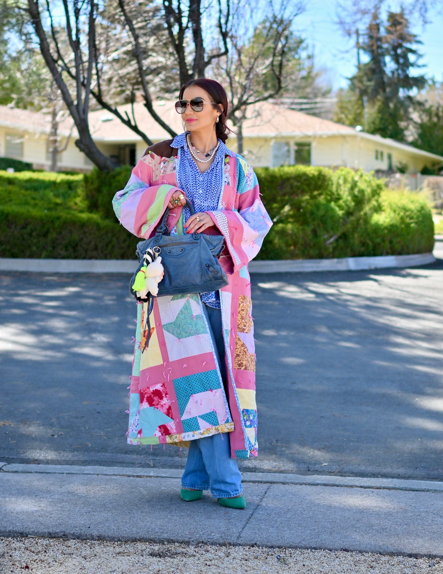 Handmade made quilted long coat