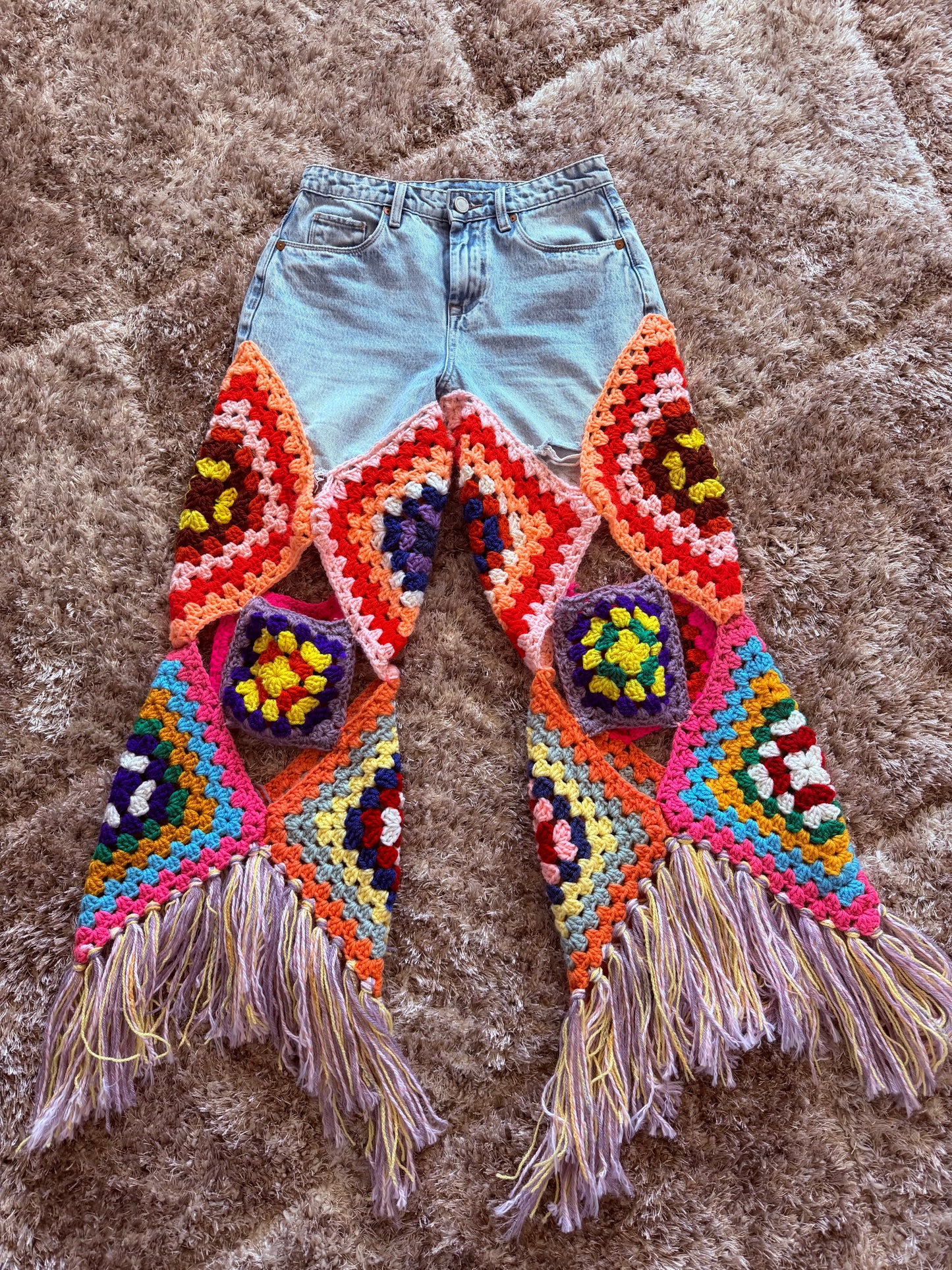 Size request. The granny fringe jeans