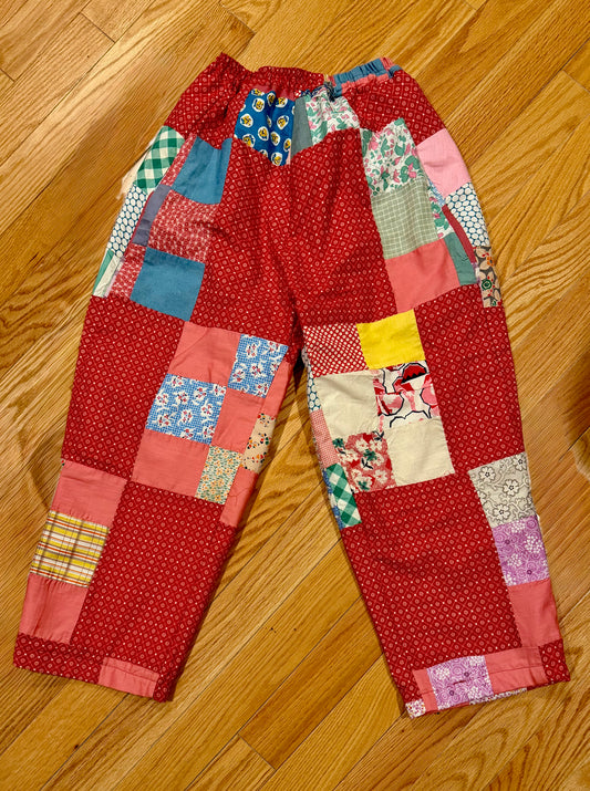 Patchwork relaxed pants