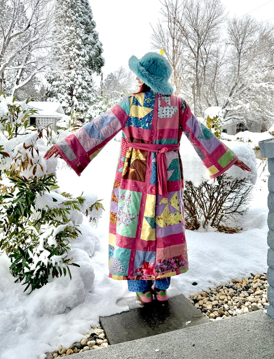 Handmade made quilted long coat